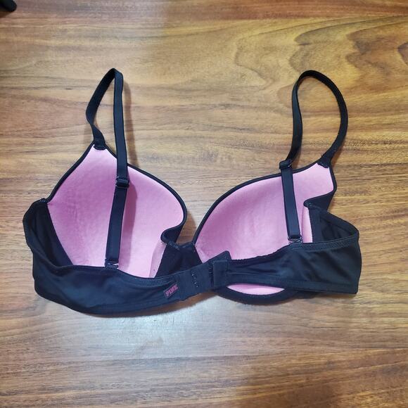 Victoria's Secret PINK Wear Everywhere Lightly Lined 36B Black Bra Underwire - Picture 5 of 12
